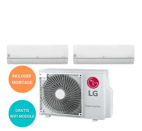 LG Multisplit Airco MU2R15 + PC09ST Duo 2X 2.5 KW